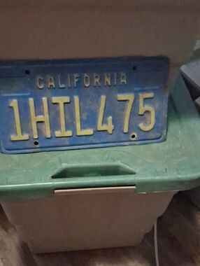 Vintage Blue and Yellow California License Plate - Vintage